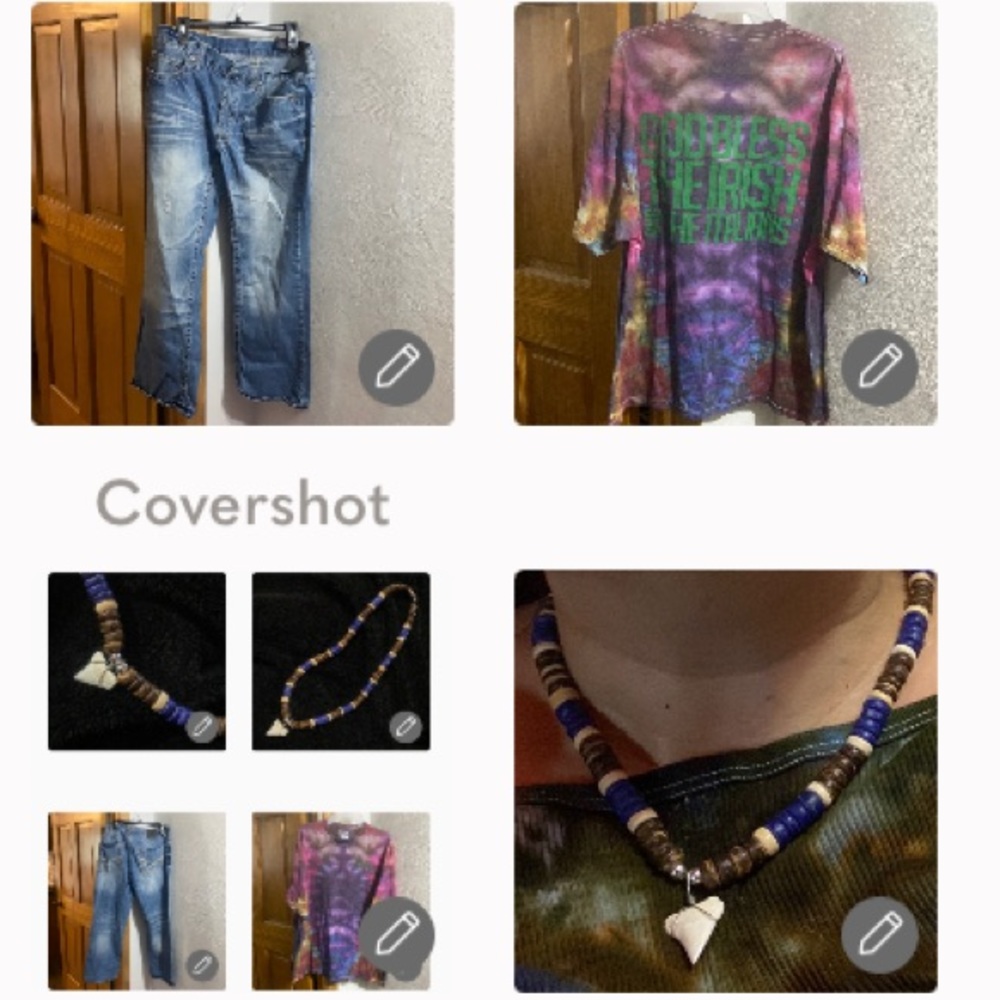 T.K.AXEL👖34x30+2X bless Irish/Italians+1”🦈bead necklace …